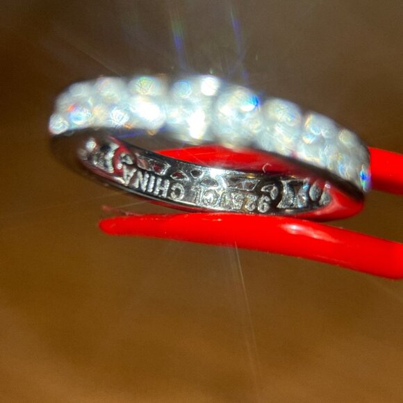 925 Black Band Eternity Cz Ring - Picture 5 of 7